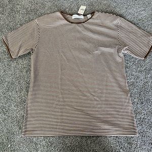 White and brown striped jones New York blouse